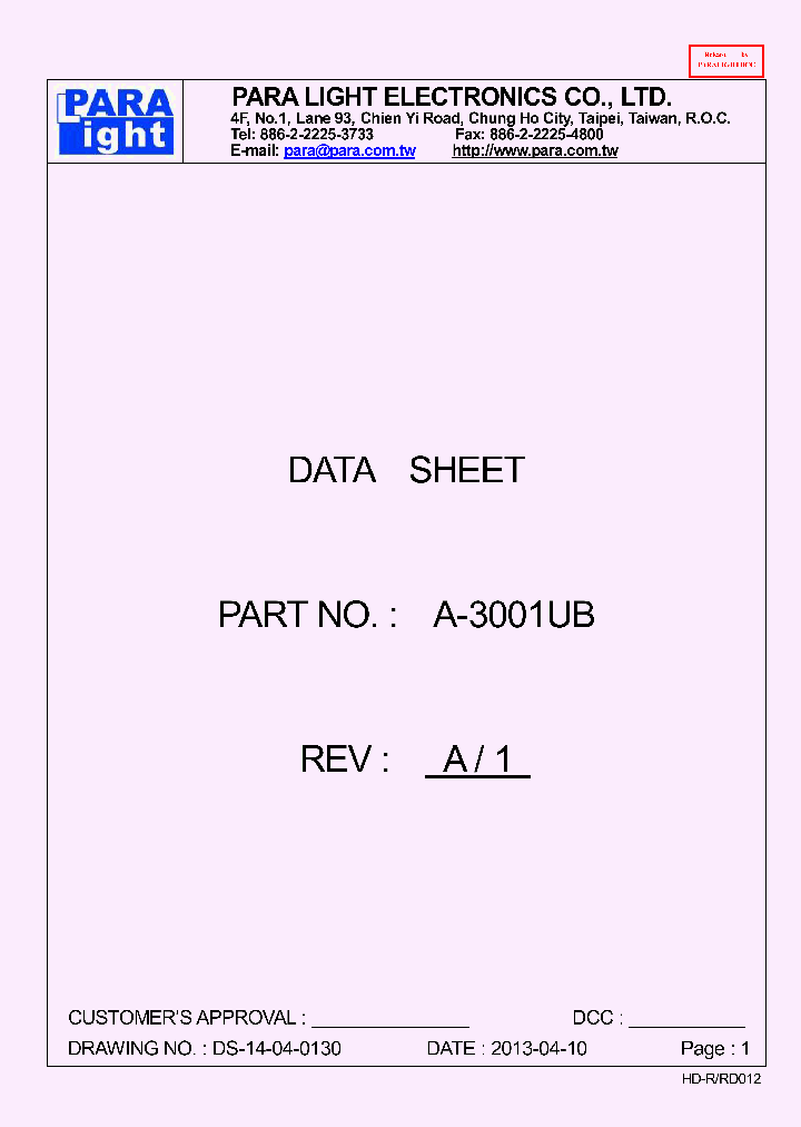 A-3001UB_8114195.PDF Datasheet