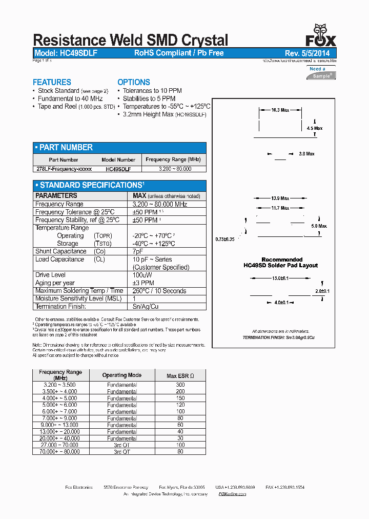 FOXSDLF100R-20_8136585.PDF Datasheet