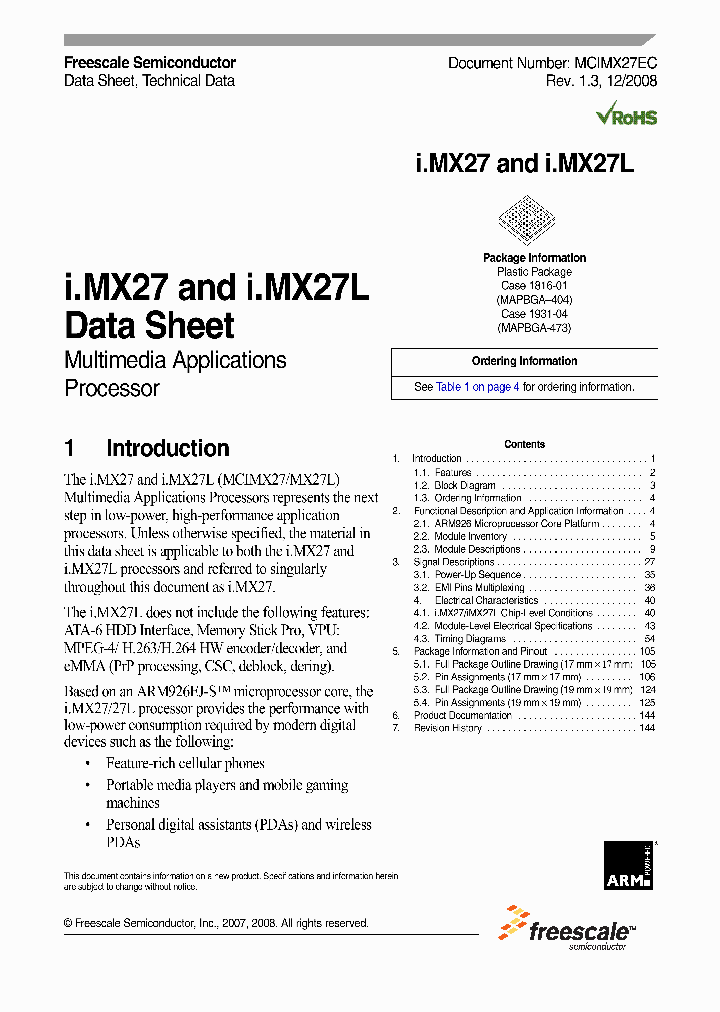 MCIMX27MOP4A_8150563.PDF Datasheet