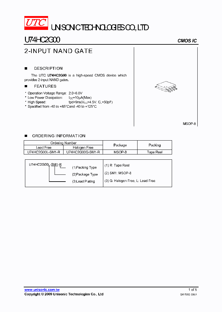 U74HC2G00G-SM1-R_8153184.PDF Datasheet