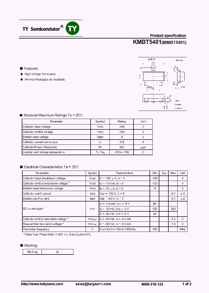 MMBT5401_8155301.PDF Datasheet