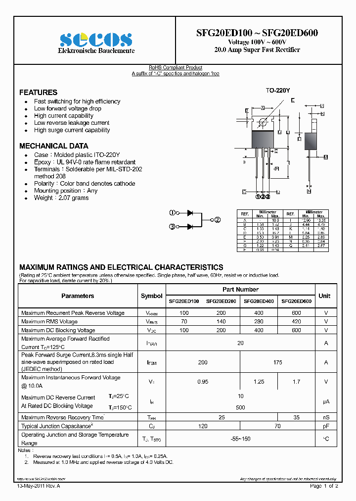 SFG20ED100_8160346.PDF Datasheet