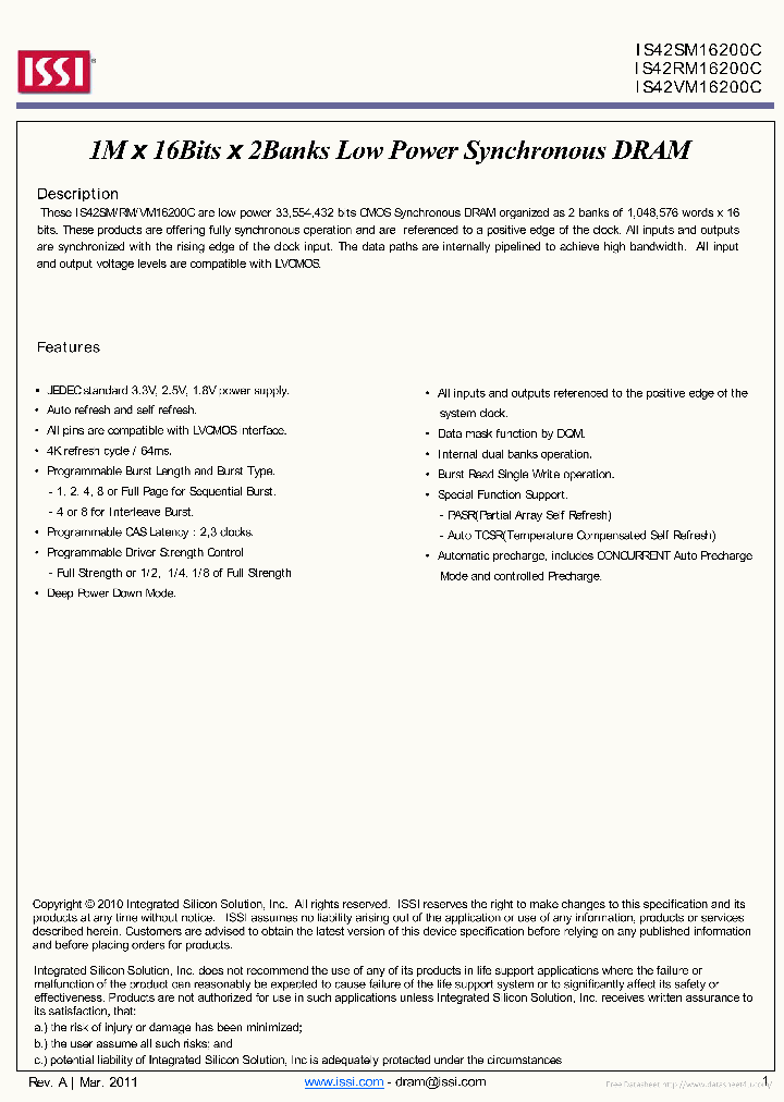 IS42RM16200C_7825408.PDF Datasheet