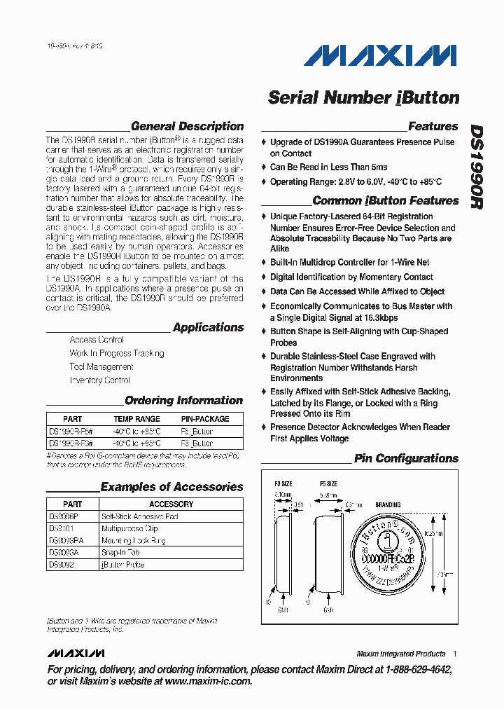 DS1990R-F3_8161304.PDF Datasheet