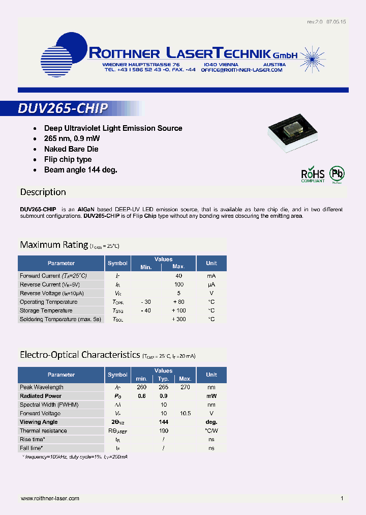 DUV265-CHIP_8163155.PDF Datasheet