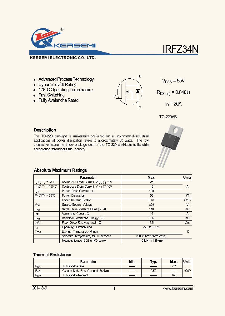 IRFZ34N_8167013.PDF Datasheet