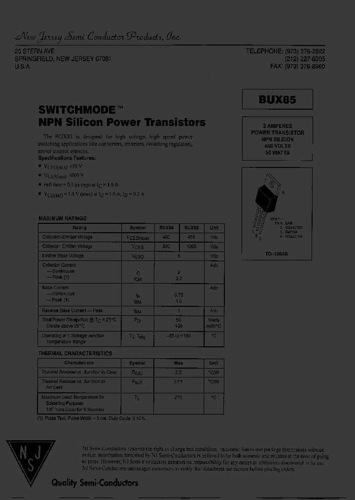 BUX84_8185501.PDF Datasheet