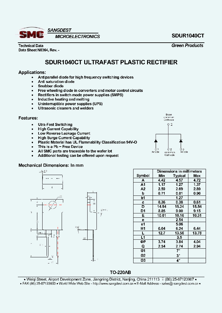 SDUR1040CT_8189002.PDF Datasheet