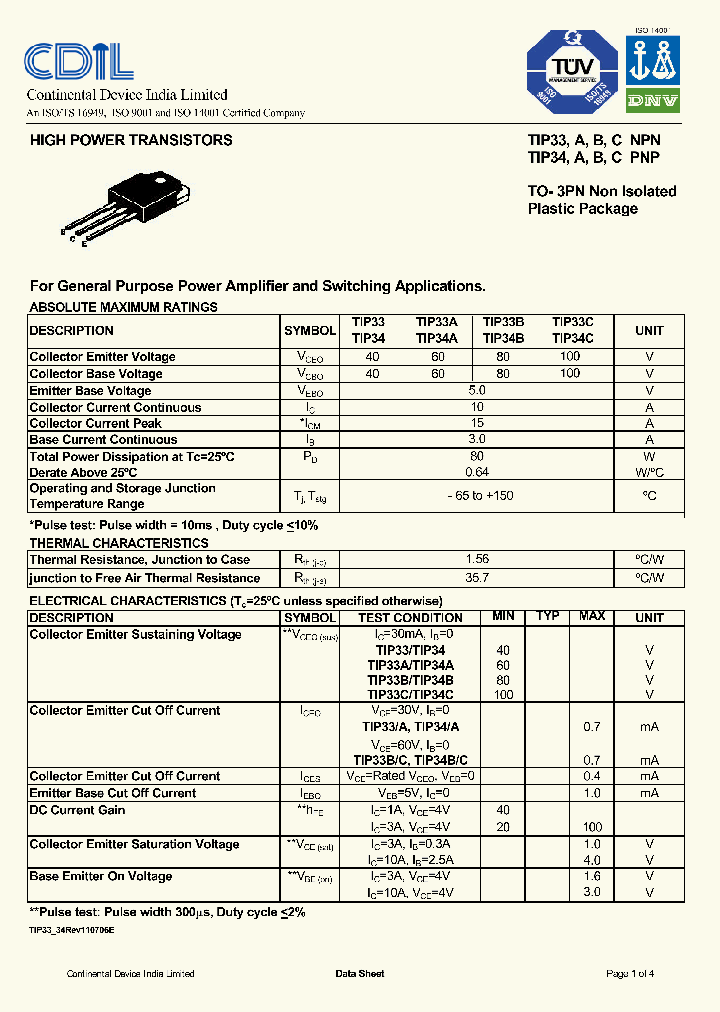 TIP33A_8190334.PDF Datasheet