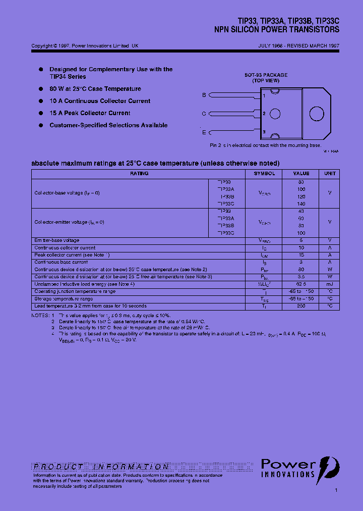 TIP33_8190339.PDF Datasheet