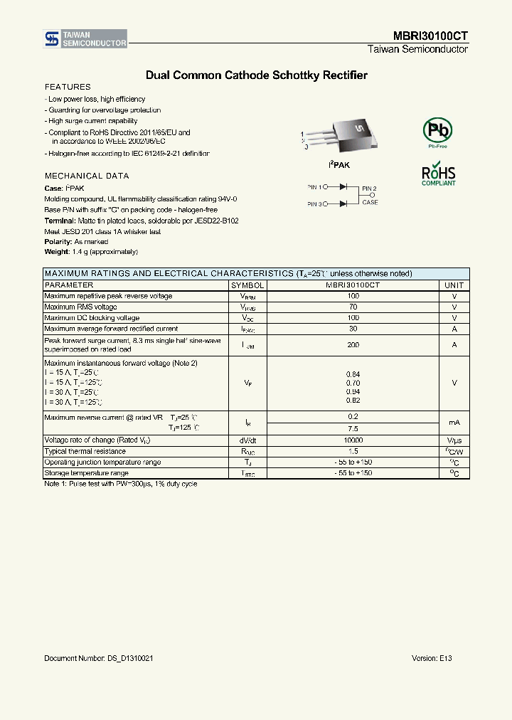 MBRI30100CT-14_8192159.PDF Datasheet