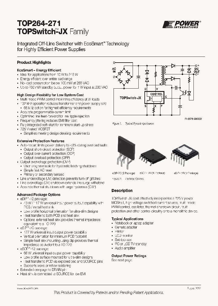 TOP264-271_8194667.PDF Datasheet Download --- IC-ON-LINE