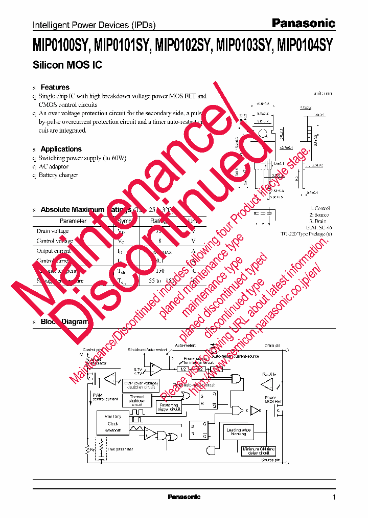 MIP0104SY_8204310.PDF Datasheet Download --- IC-ON-LINE
