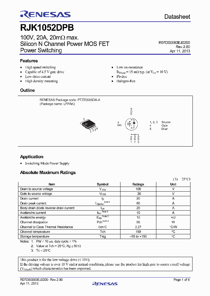 RJK1052DPB-13_8208928.PDF Datasheet