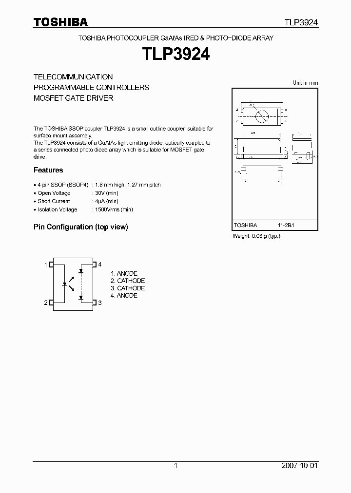 TLP3924_8209820.PDF Datasheet