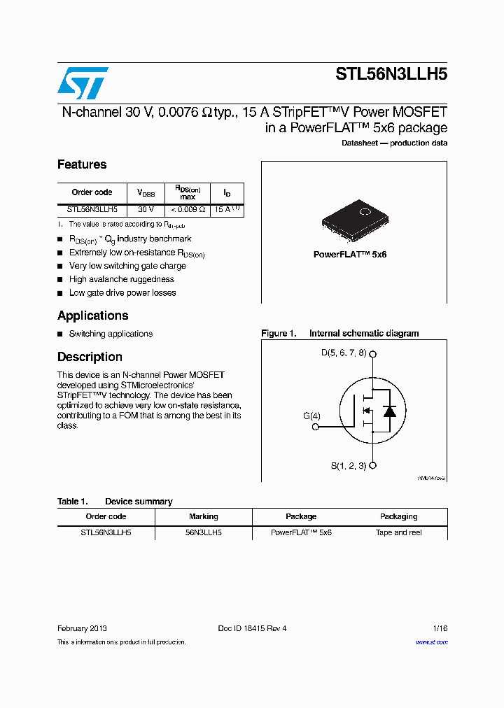 STL56N3LLH5_8214521.PDF Datasheet