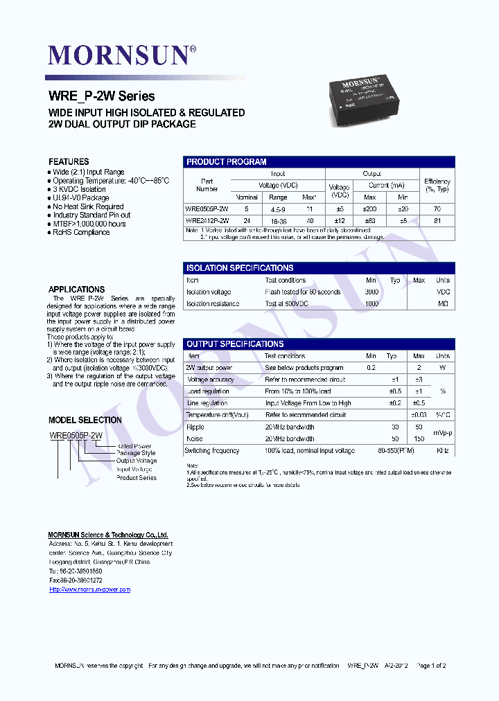WRE0505P-2W_8217668.PDF Datasheet