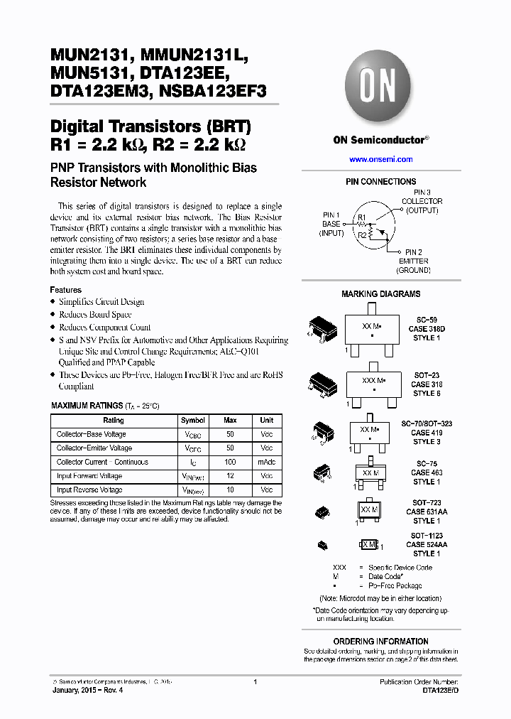 NSVMMUN2131LT1G_8221030.PDF Datasheet Download