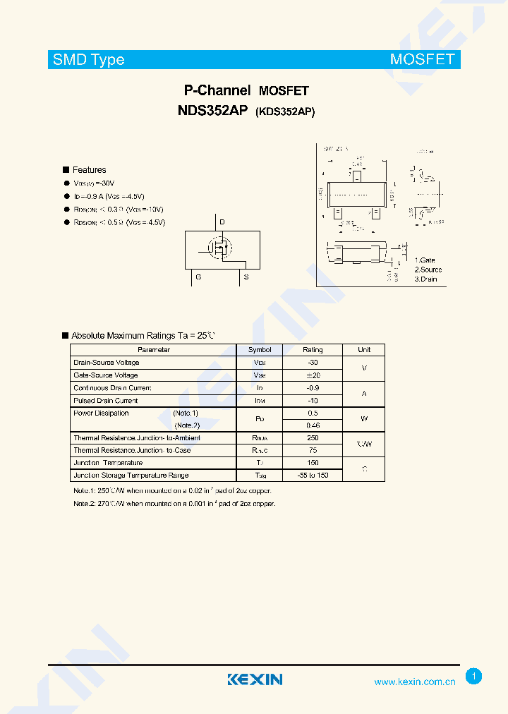 NDS352AP_8222708.PDF Datasheet