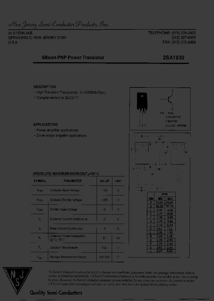 2SA1930_8223334.PDF Datasheet