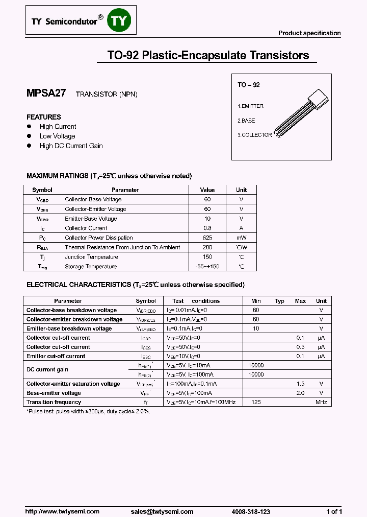 MPSA27_8224770.PDF Datasheet