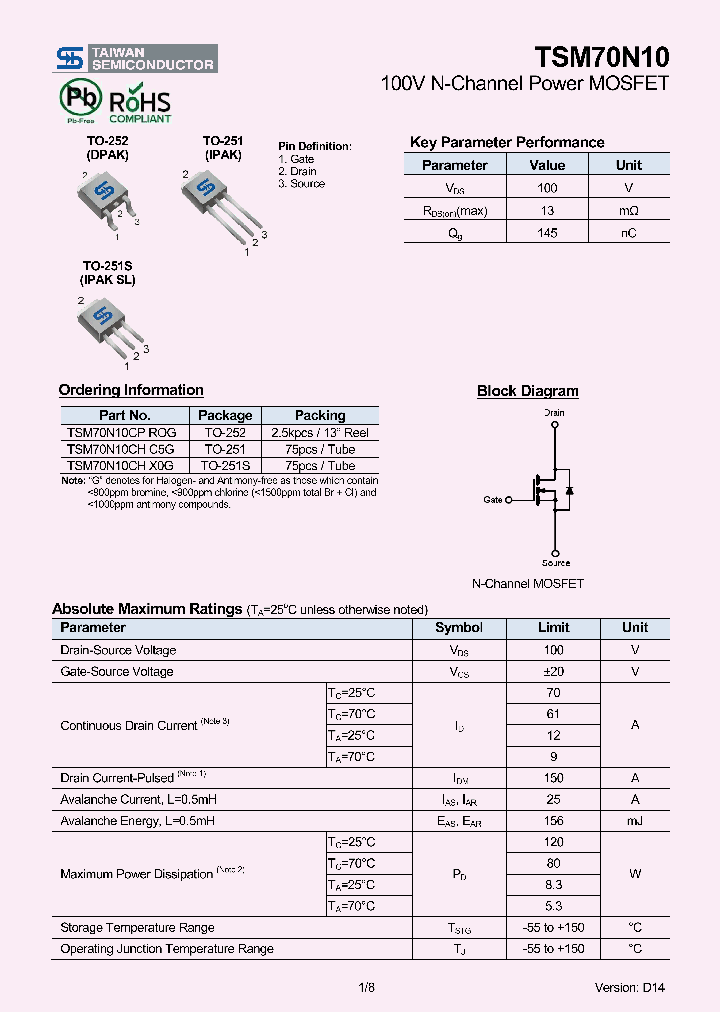 TSM70N10CHX0G_8227602.PDF Datasheet