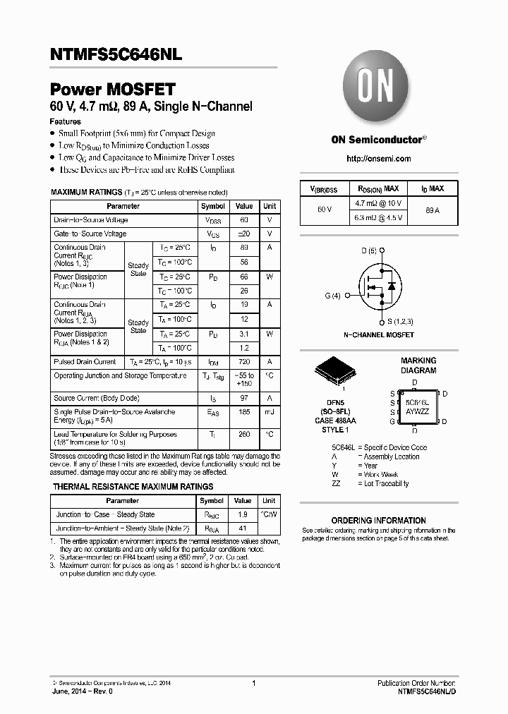 NTMFS5C646NL_8229739.PDF Datasheet