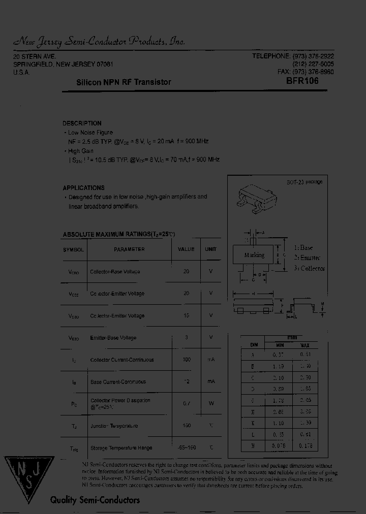 BFR106_8234197.PDF Datasheet