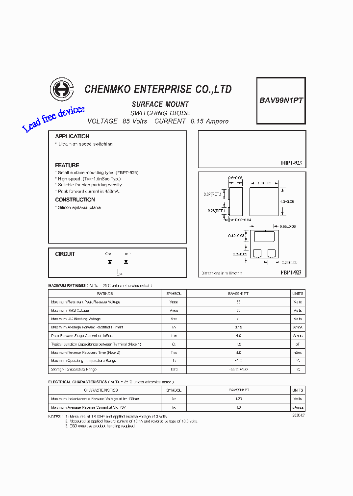 BAV99N1PT_8235899.PDF Datasheet