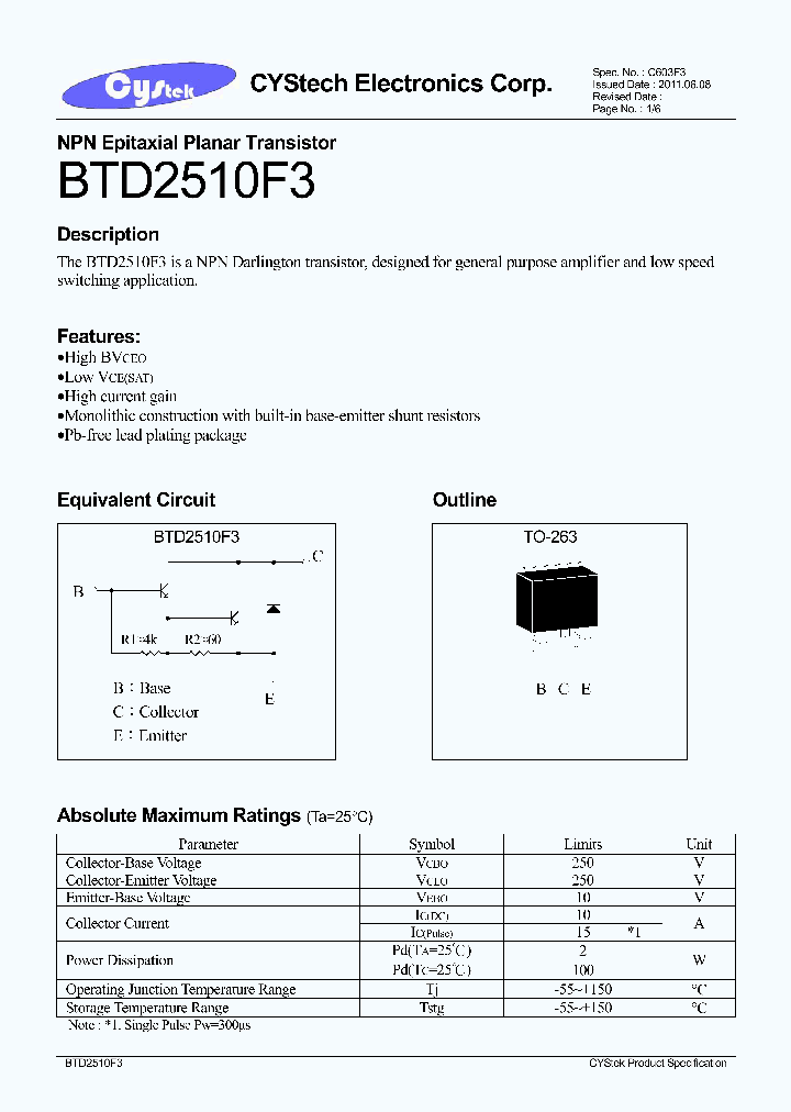 BTD2510F3_8238392.PDF Datasheet