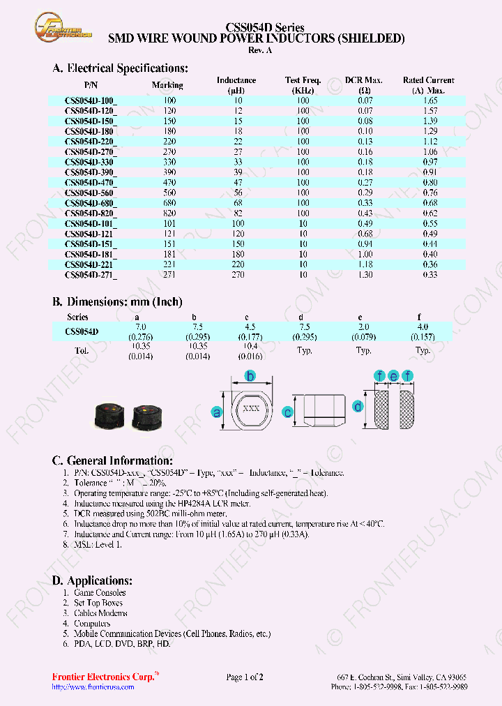 CSS054D101_8240486.PDF Datasheet