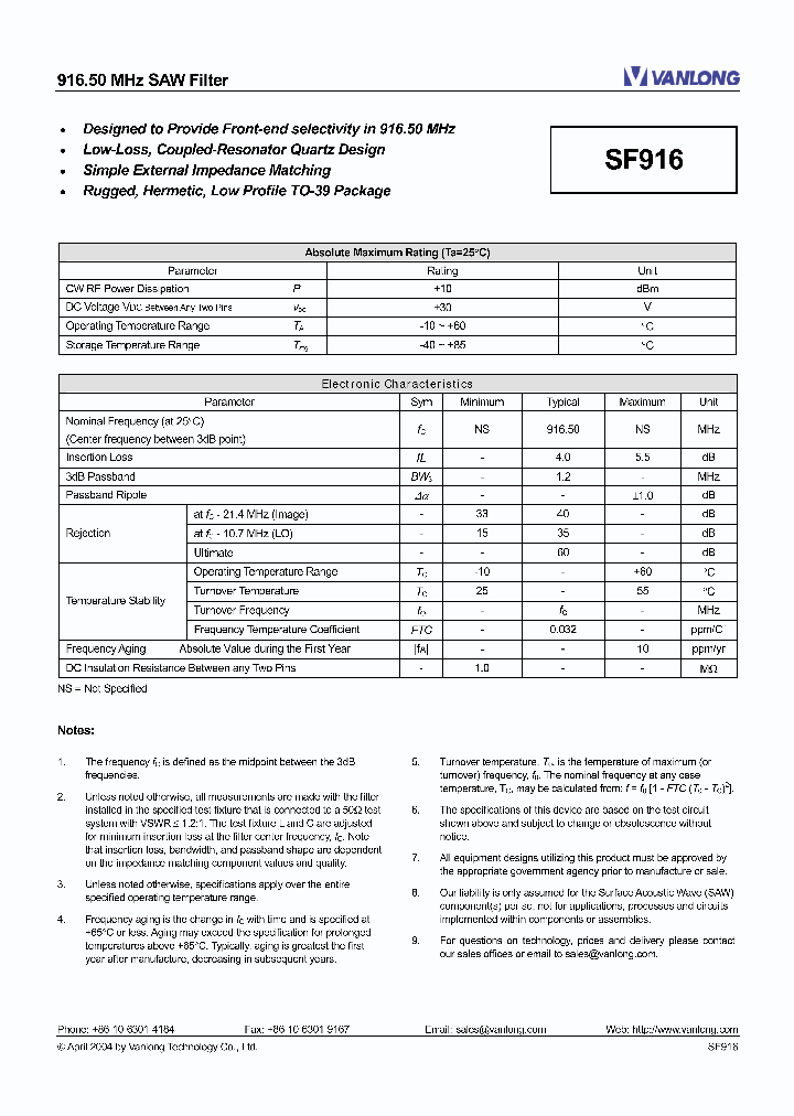 SF916_8241340.PDF Datasheet Download --- IC-ON-LINE