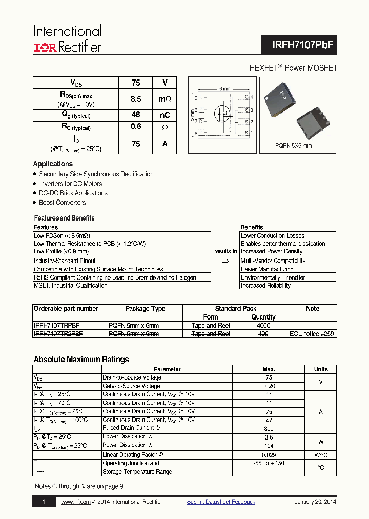 IRFH7107TRPBF_7851957.PDF Datasheet