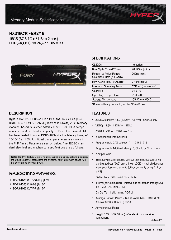 HX316C10FBK2-16_8255997.PDF Datasheet