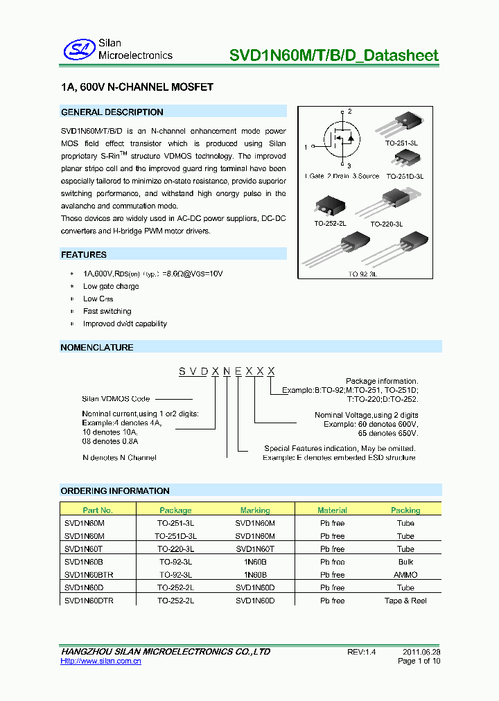 SVD1N60BTR_7853137.PDF Datasheet