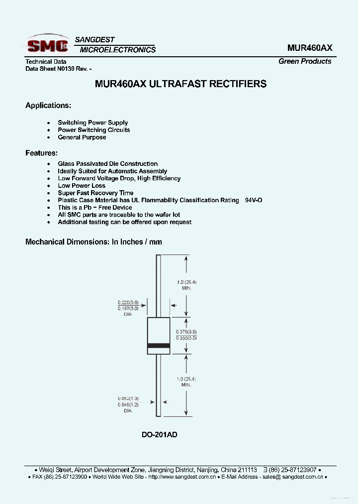 MUR460AX_7855703.PDF Datasheet Download --- IC-ON-LINE