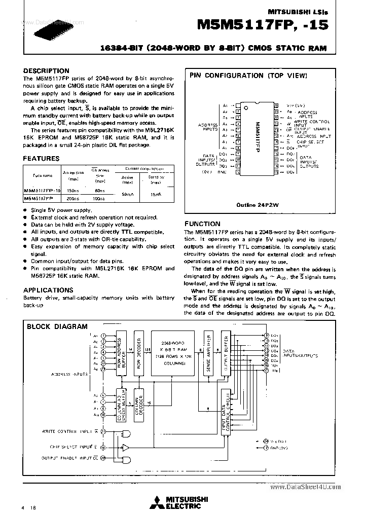 M5M5117FP_7867103.PDF Datasheet