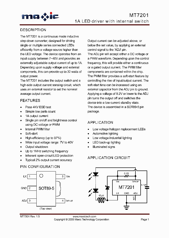 MT7201_7867691.PDF Datasheet Download --- IC-ON-LINE
