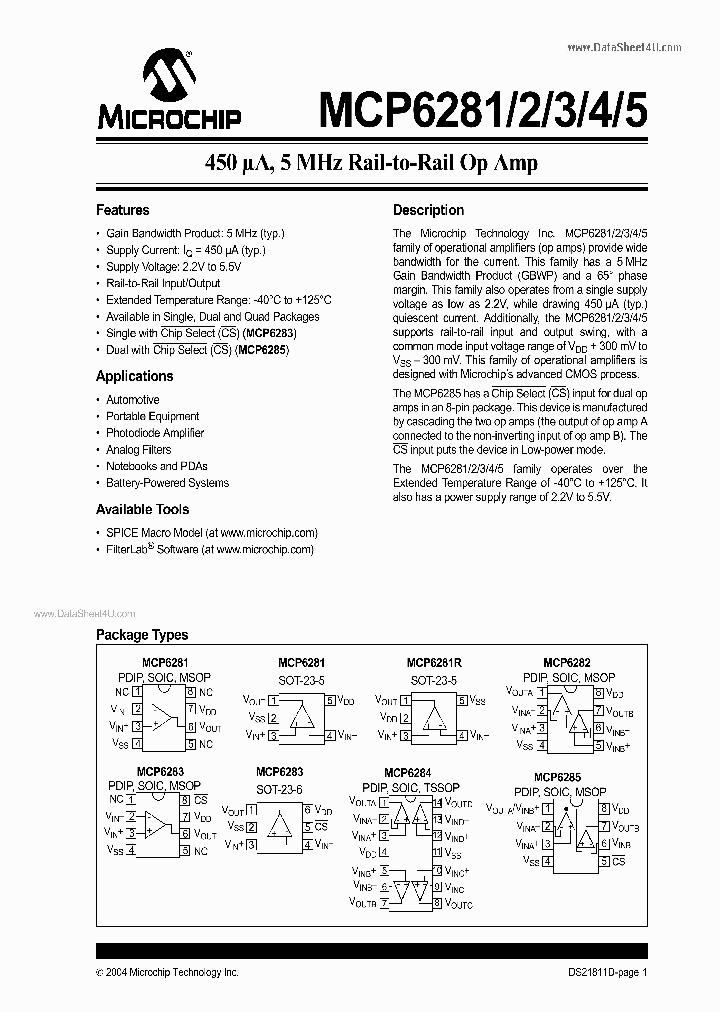 MCP6281_7875759.PDF Datasheet