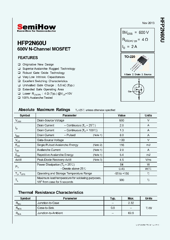 HFP2N60U_8281768.PDF Datasheet