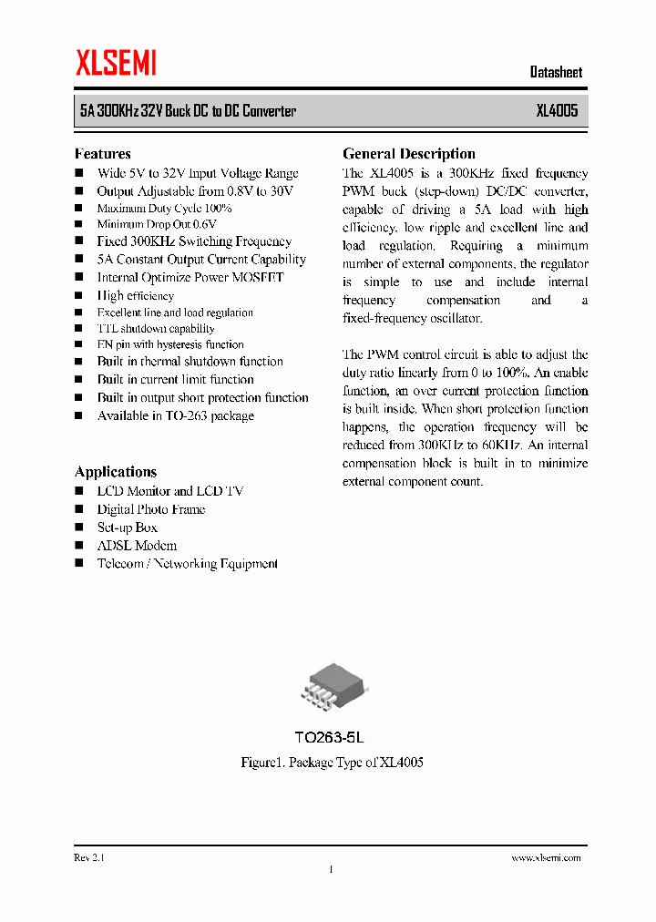 XL4005_8286346.PDF Datasheet Download --- IC-ON-LINE