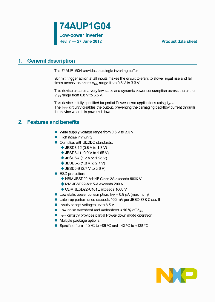 74AUP1G04GN_8286615.PDF Datasheet