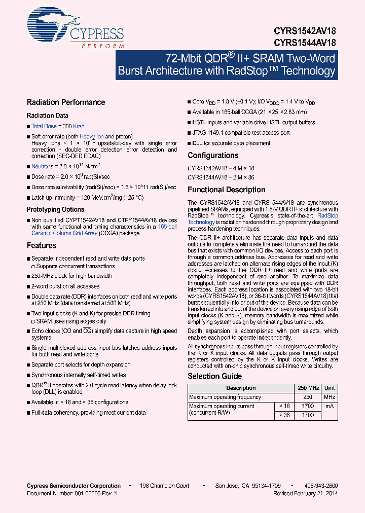 CYPT1542AV18-250GCMB_8288042.PDF Datasheet