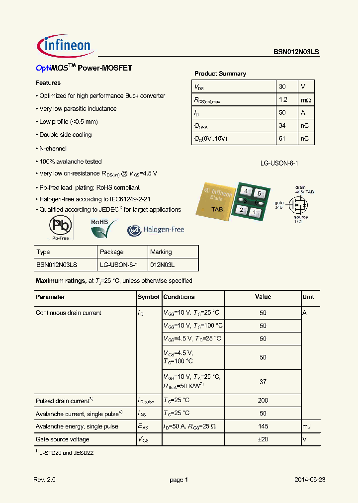 BSN012N03LS_8291369.PDF Datasheet