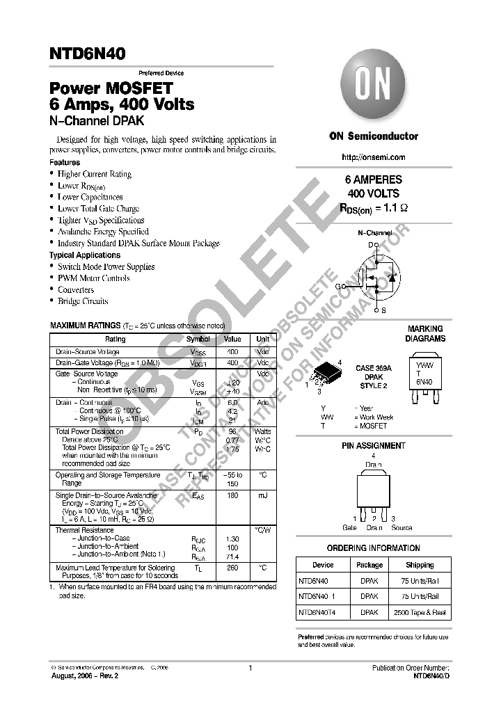 NTD6N40_8293282.PDF Datasheet