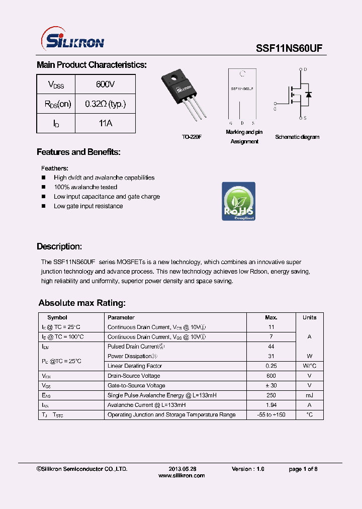 SSF11NS60UF_8293640.PDF Datasheet