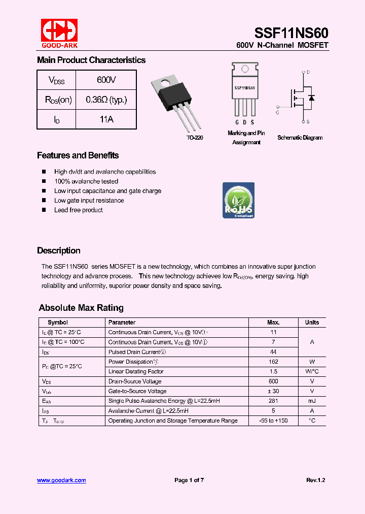 SSF11NS60-15_8293642.PDF Datasheet