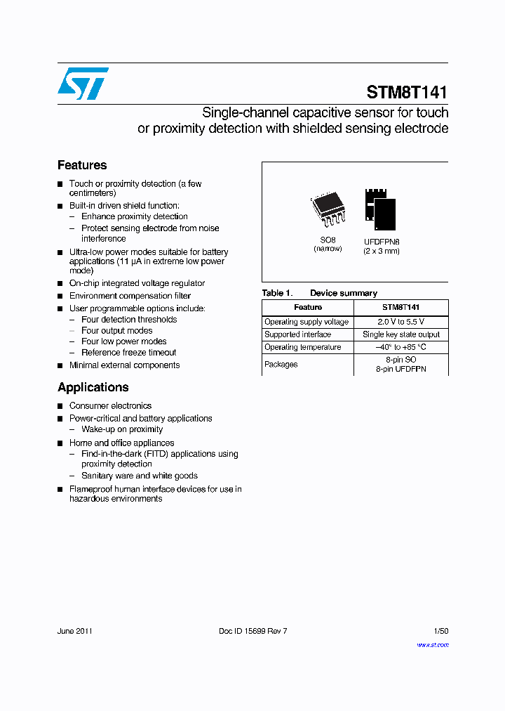 STM8T141AU61T_8297921.PDF Datasheet