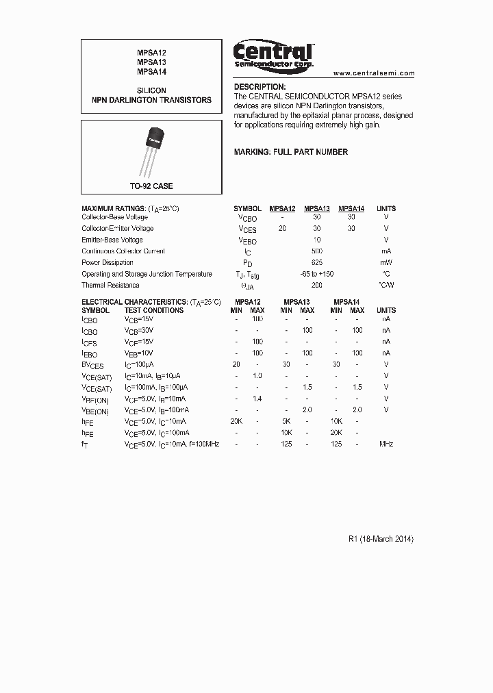 MPSA13_8301631.PDF Datasheet