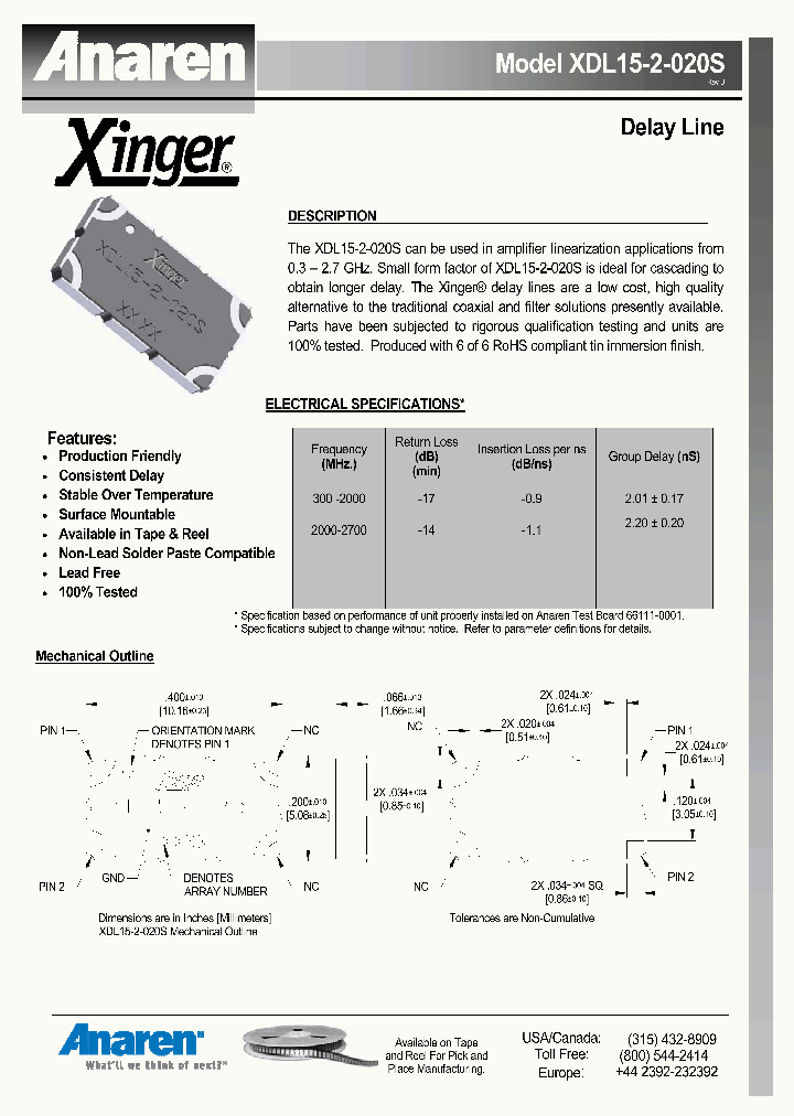 XDL15-2-020S_8301726.PDF Datasheet